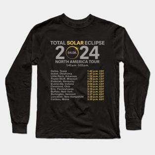 2024 Total Solar Eclipse April 8 Path Of The Eclipse Long Sleeve T-Shirt